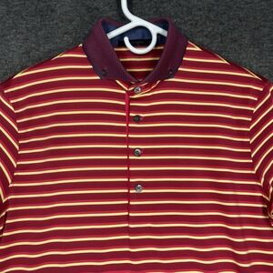Greyson Polo Shirt Mens S Red Wasaga Sugarcane Stripe Performance Golf
